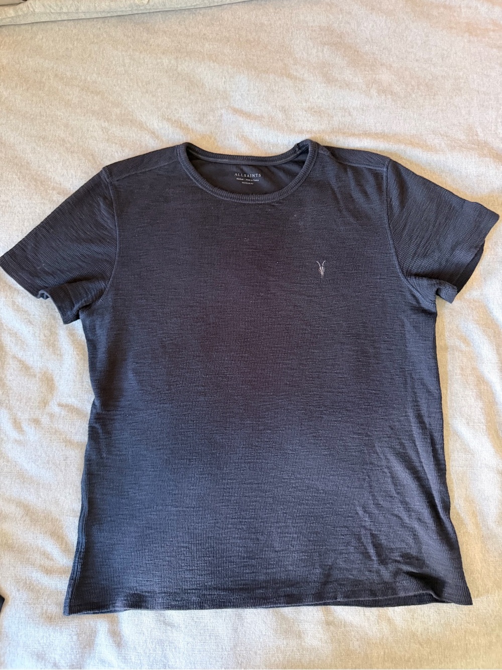 All Saints Men's Dark Navy Crew Short Sleeve T-Shirt